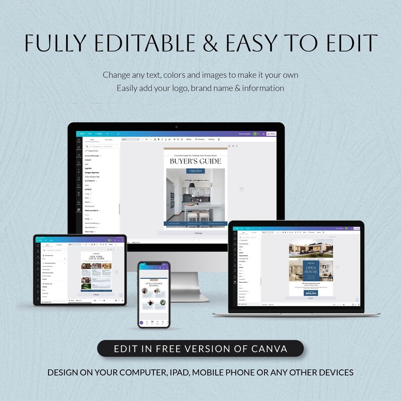 Real Estate Template Bundle - 1,600+ Canva Templates | Realtor Business Kit