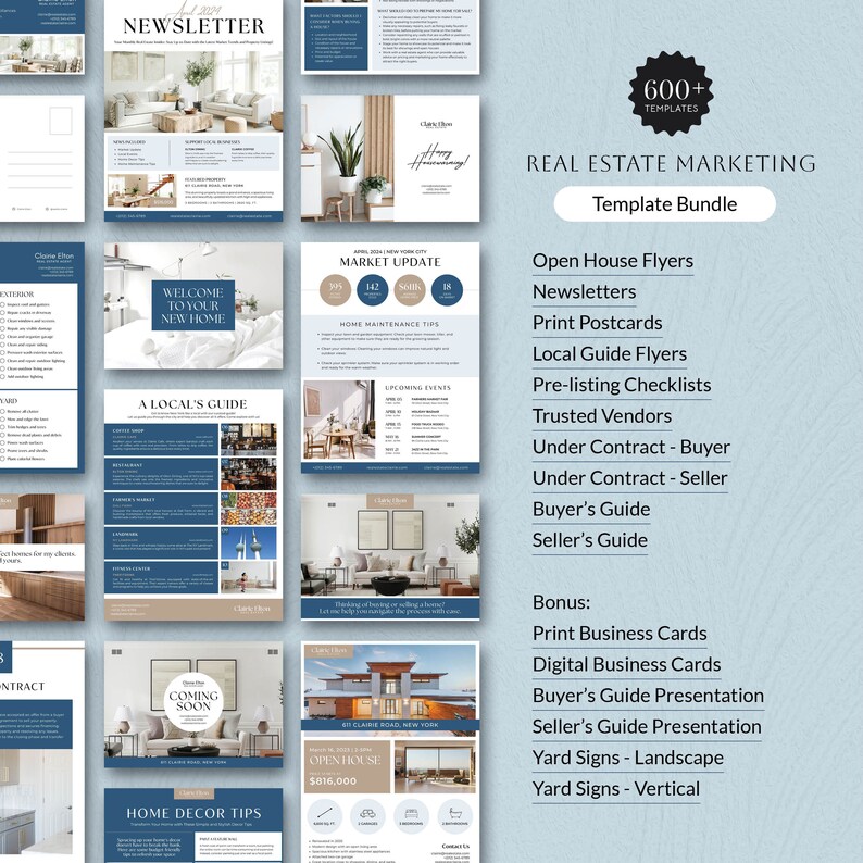 Real Estate Template Bundle - 1,600+ Canva Templates | Realtor Business Kit